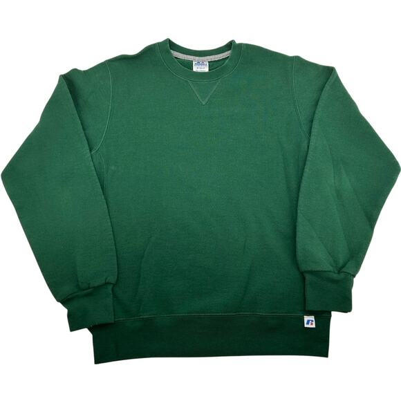 Vintage 90s y2k Men's Green Russell Athletic Blank Crewneck Sweatshirt Sz Small - Picture 1 of 6